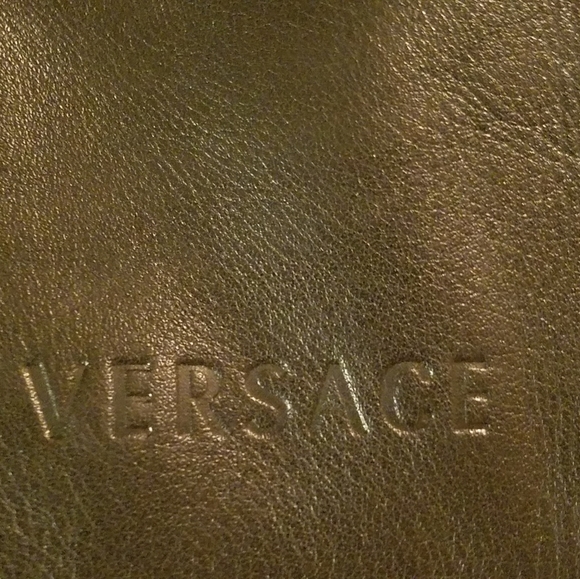 VERSACE LEATHER GARMET BAG.